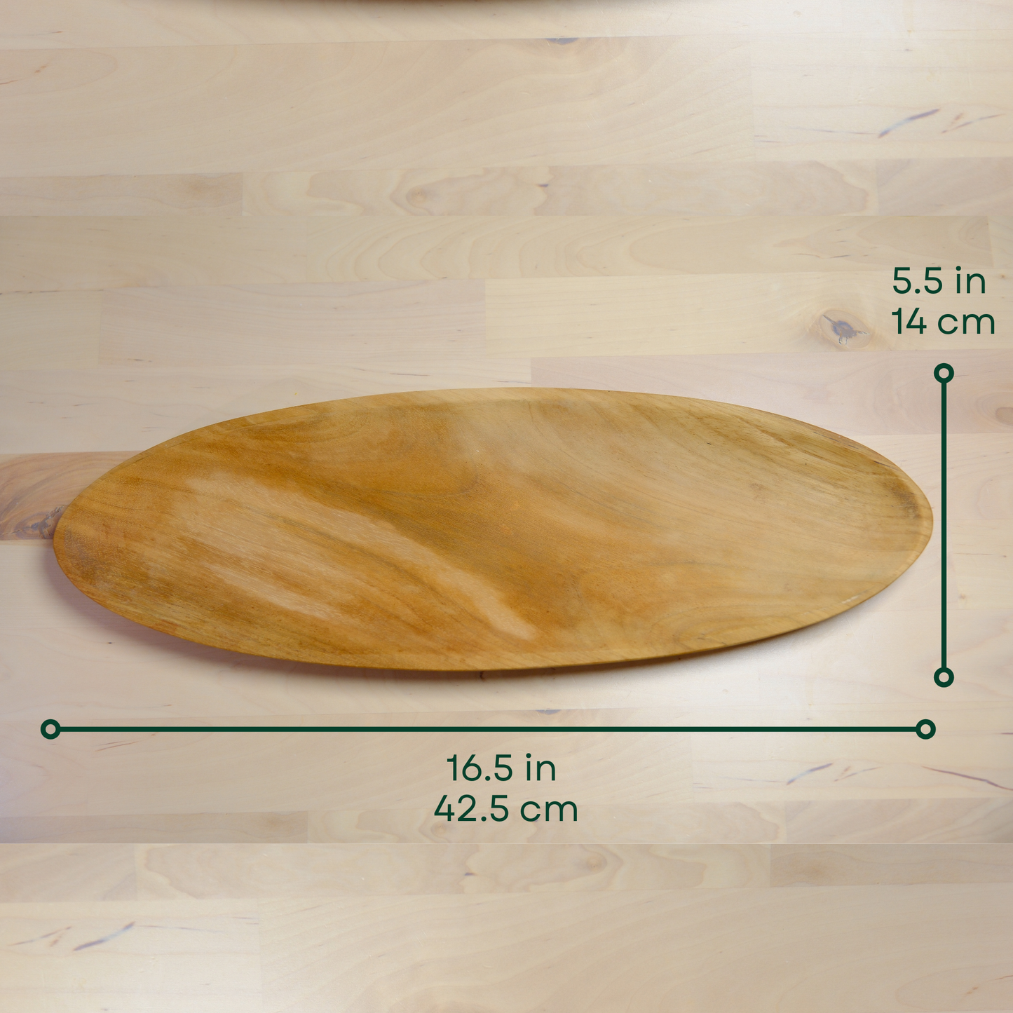 The Harvest Tray — Teak Wood Long Serving Tray | Fruit & Décor Tray