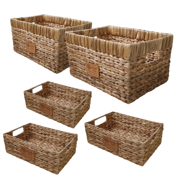 The Weave Set — Handwoven Water Hyacinth (Set of 5)