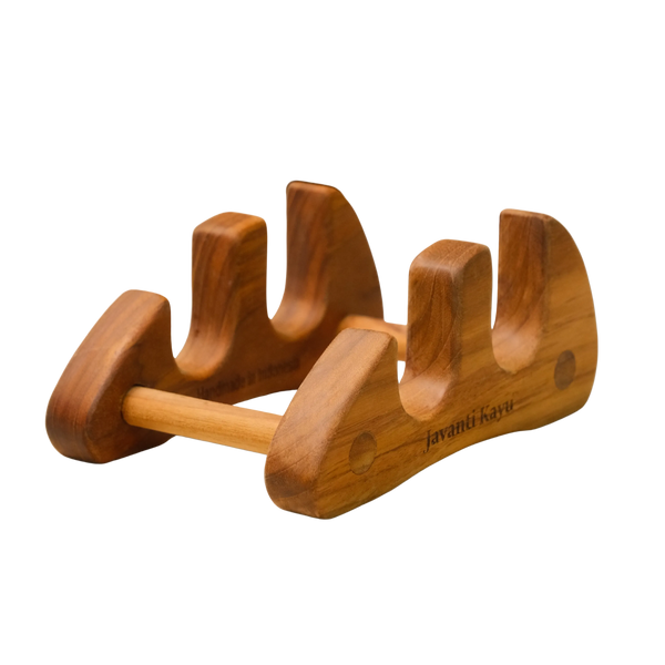 The Duo Stand β Teak Cutting Board Stand | Double Slot | Fits Up to 1.3"