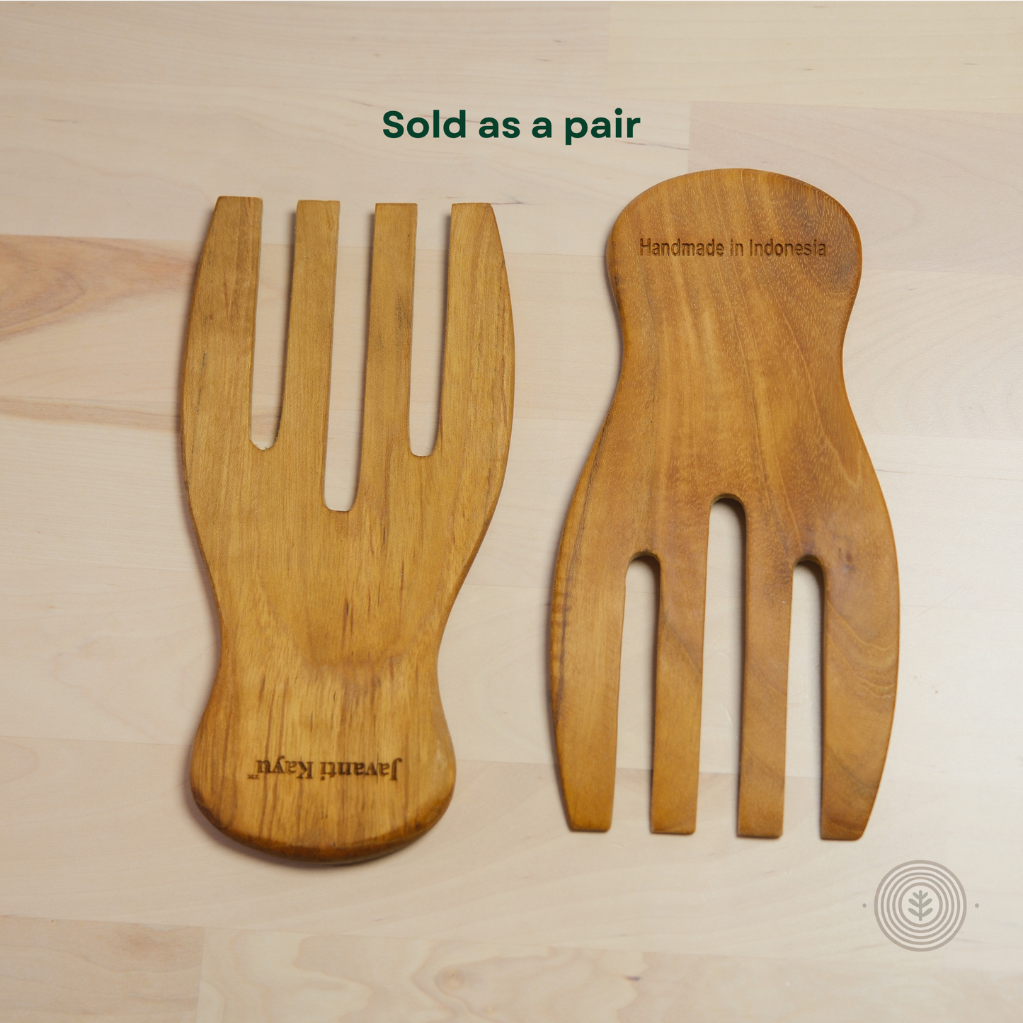 The Toss Set — Teak Salad Servers | Handcrafted Mixing & Serving Hands | Set of 2