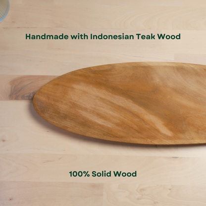 The Harvest Tray — Teak Wood Long Serving Tray | Fruit & Décor Tray