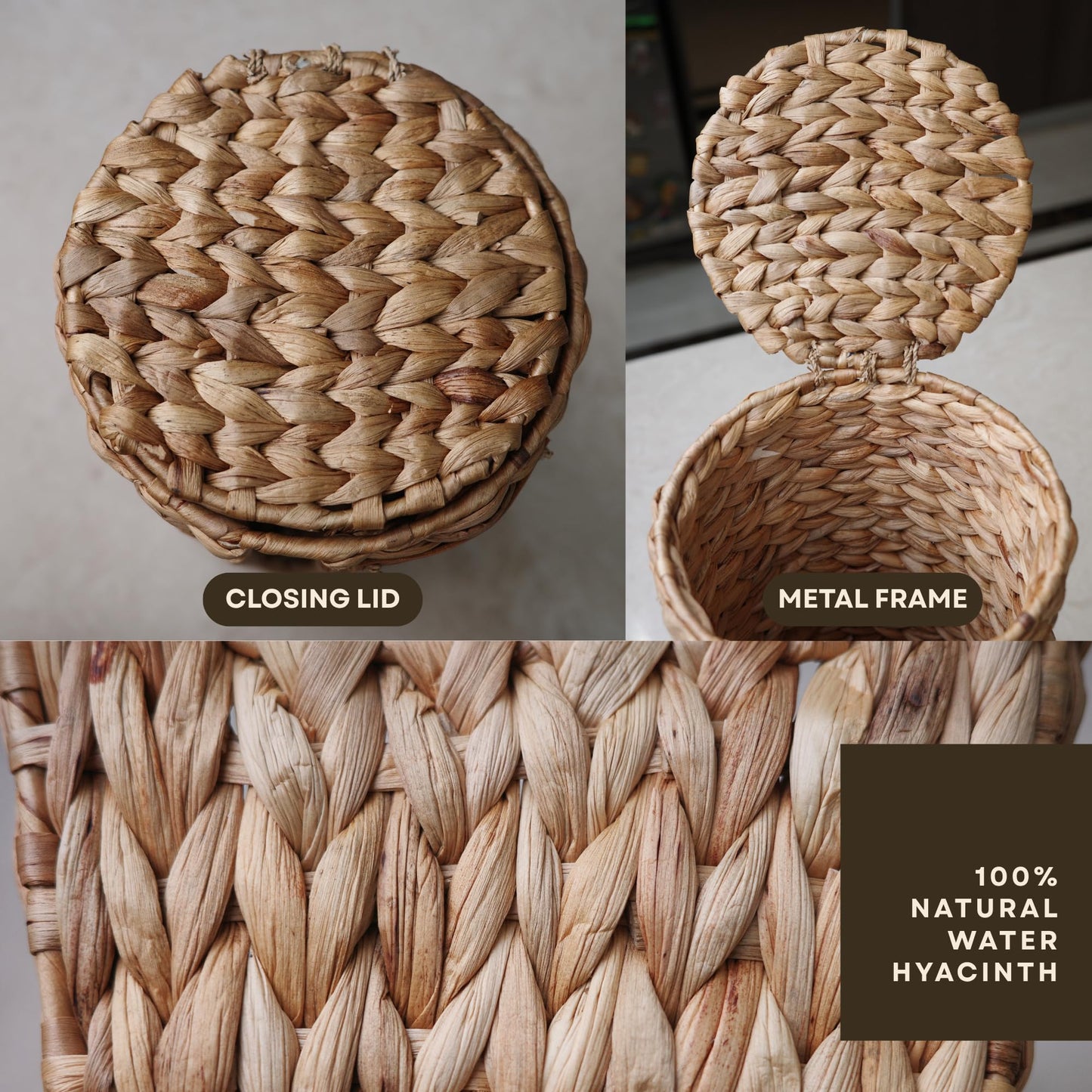 The Vanity — Lidded Water Hyacinth Basket