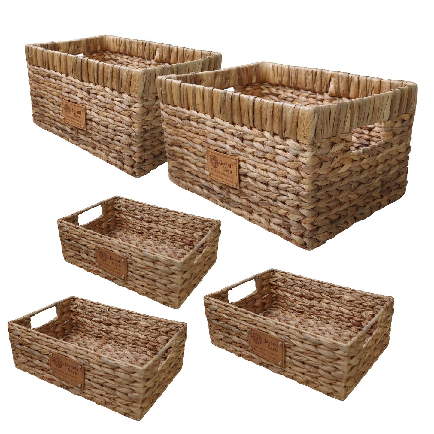 The Weave Set — Handwoven Water Hyacinth (Set of 5)