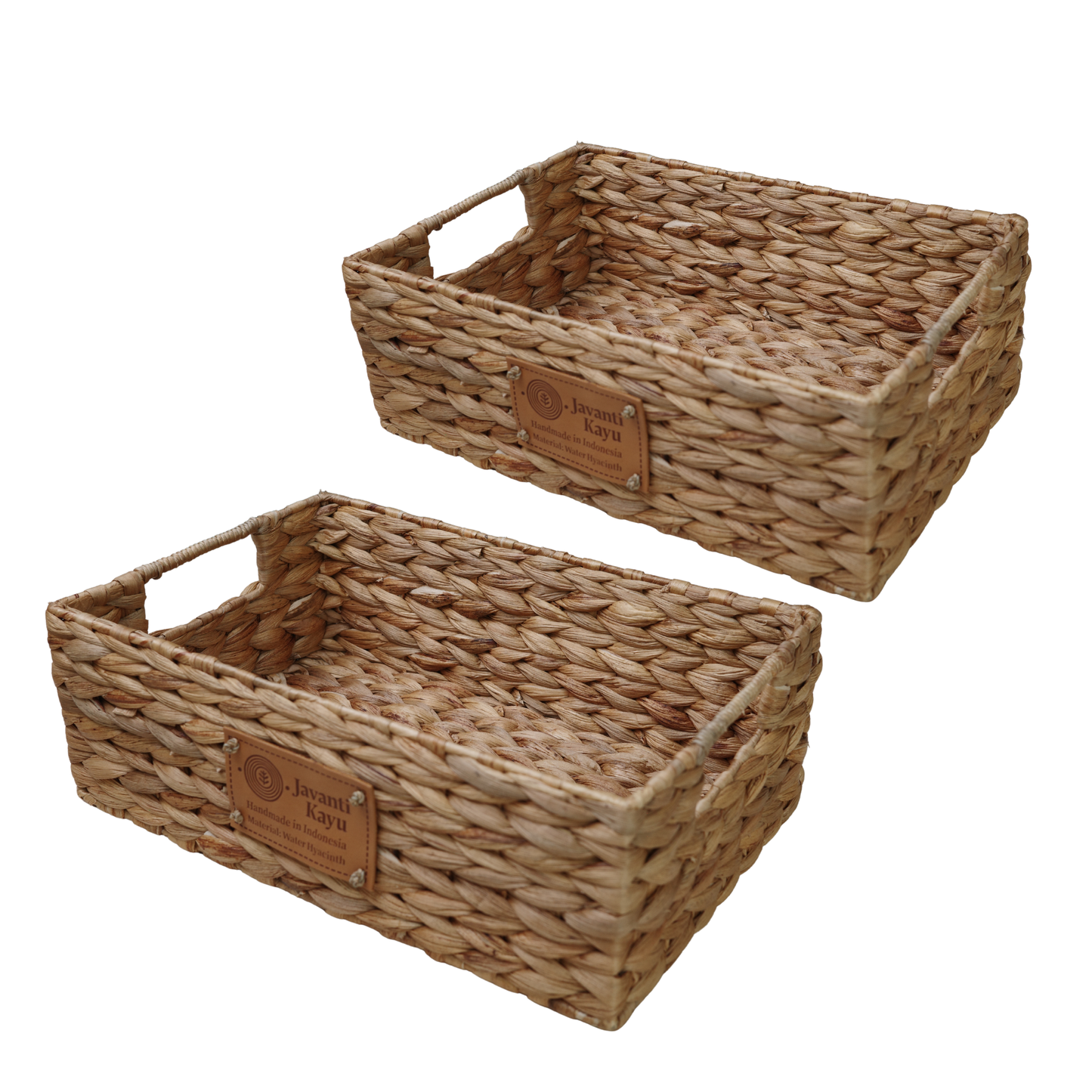 Handwoven Water Hyacinth Wicker Storage Baskets