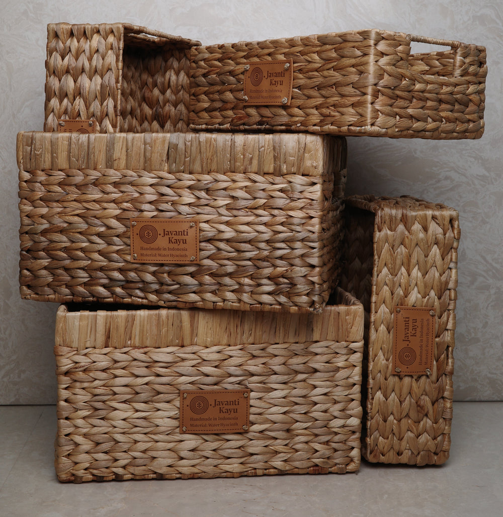 Water hyacinth baskets