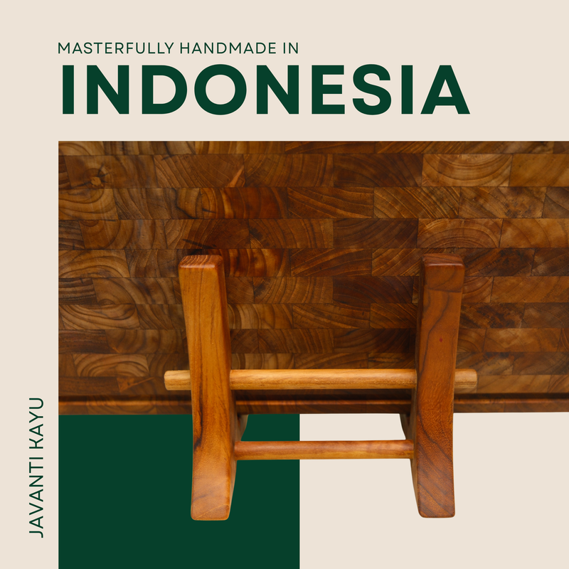 The Solo Stand — Teak Cutting Board Stand | Single L-Shape Slot | Fits Up to 2.4"