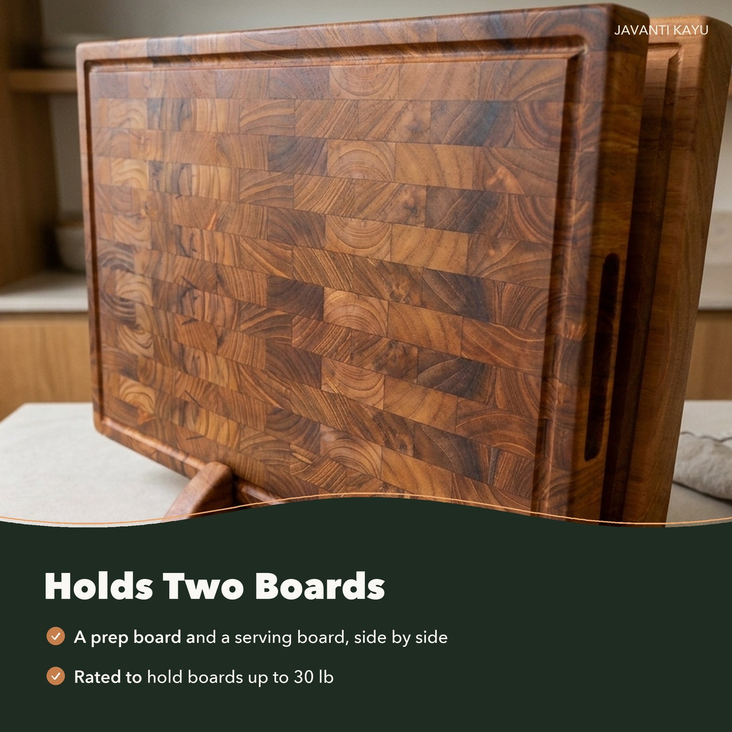 The Duo Stand — Teak Board Stand