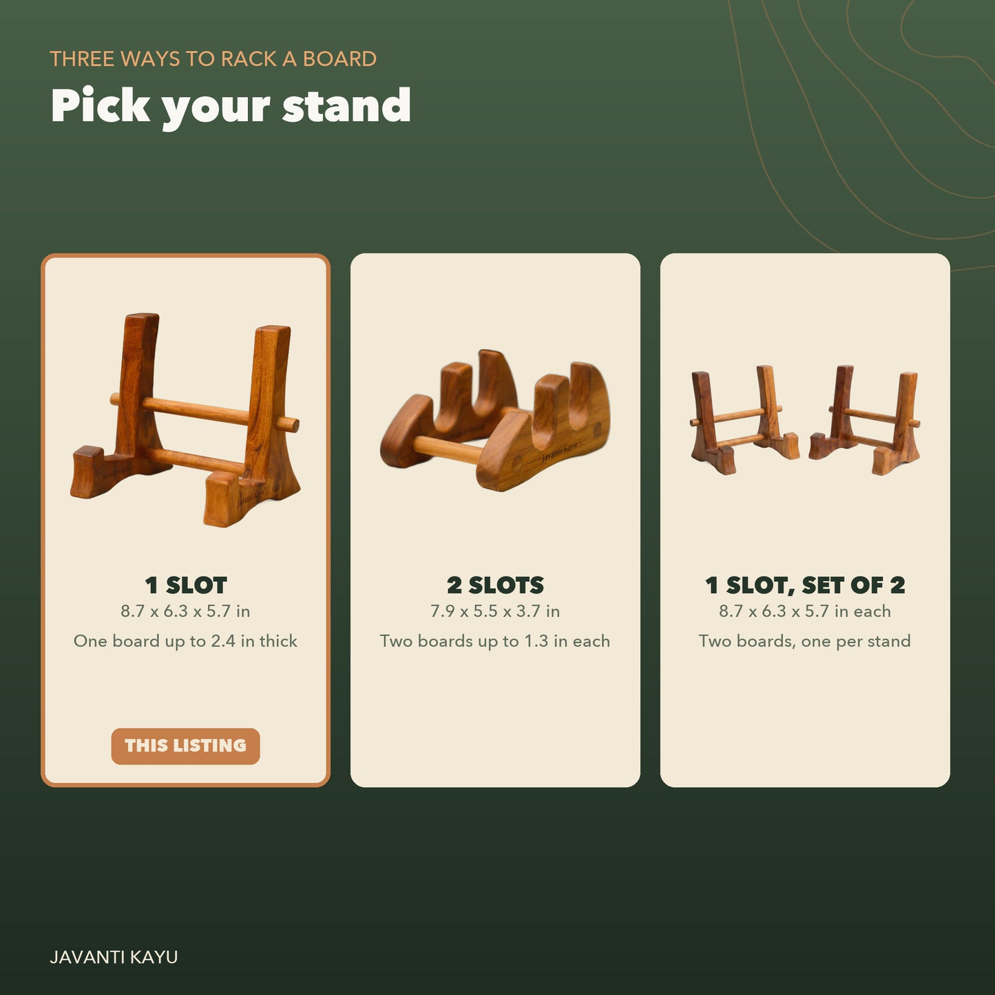 The Solo Stand — Teak Board Stand