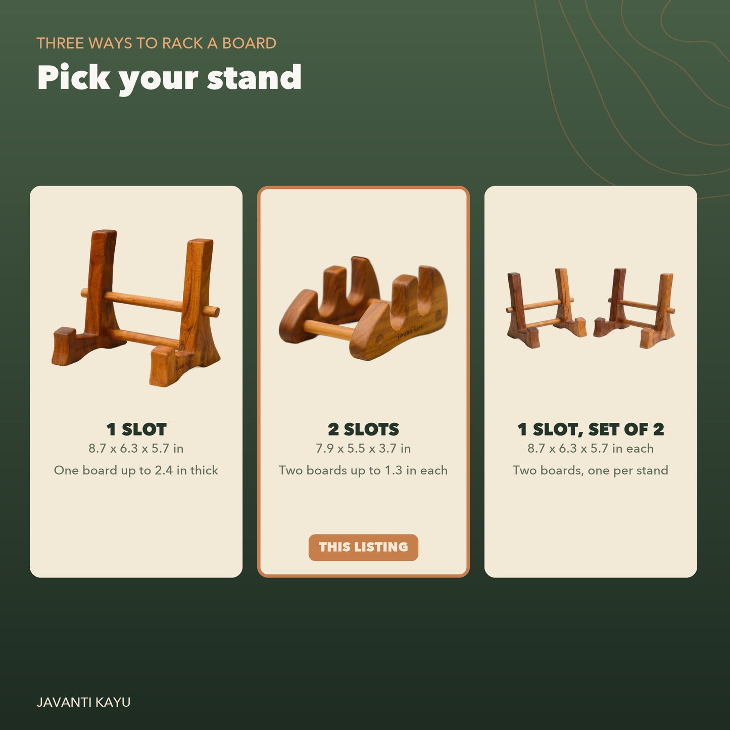 The Duo Stand — Teak Board Stand
